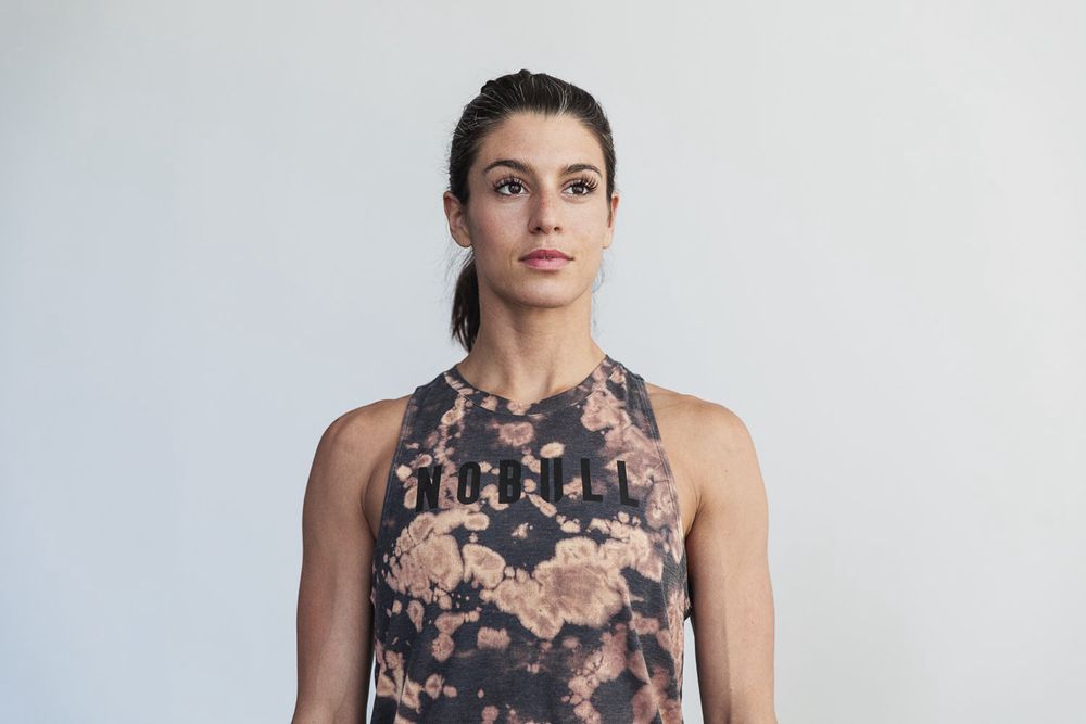 NOBULL High-Neck Tank Üstleri Bayan - Kahverengi Siyah Tie-Dye - Turkiye (ITC-751384)